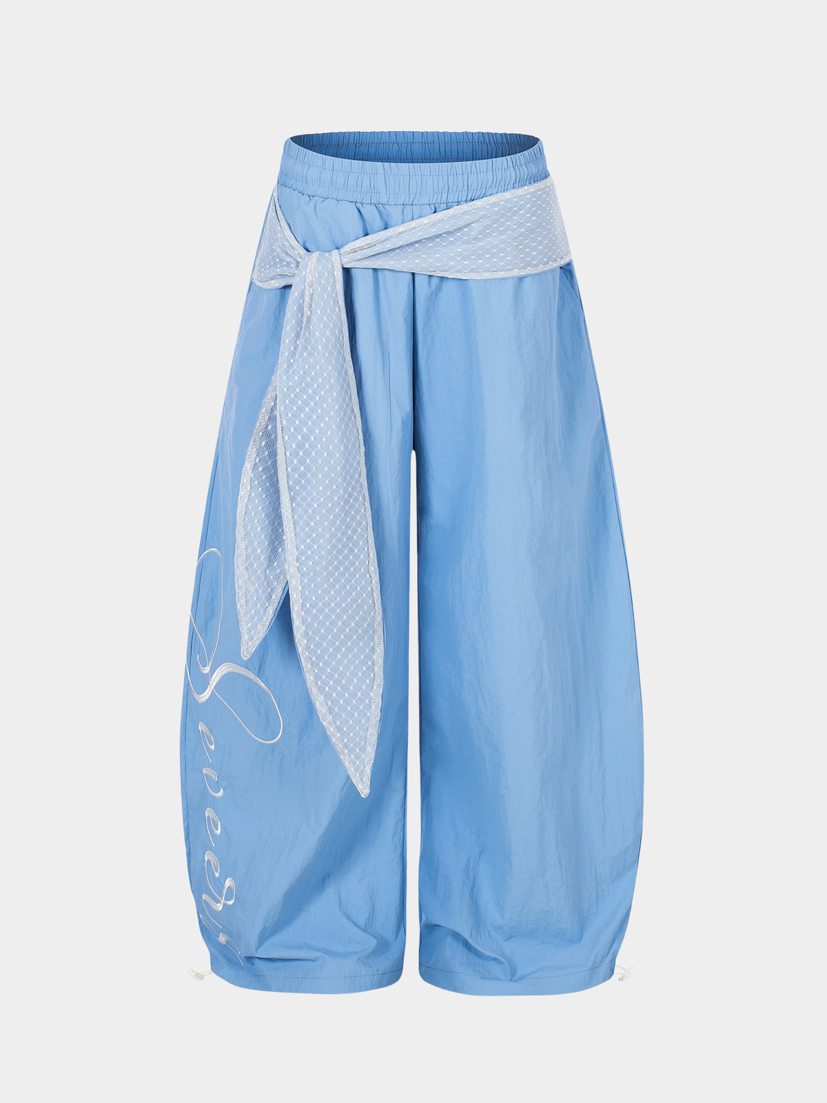 WarmSack – Damen-Fallschirmhose mit Schnürung, Lagen-Optik und geschwungenem Schnitt