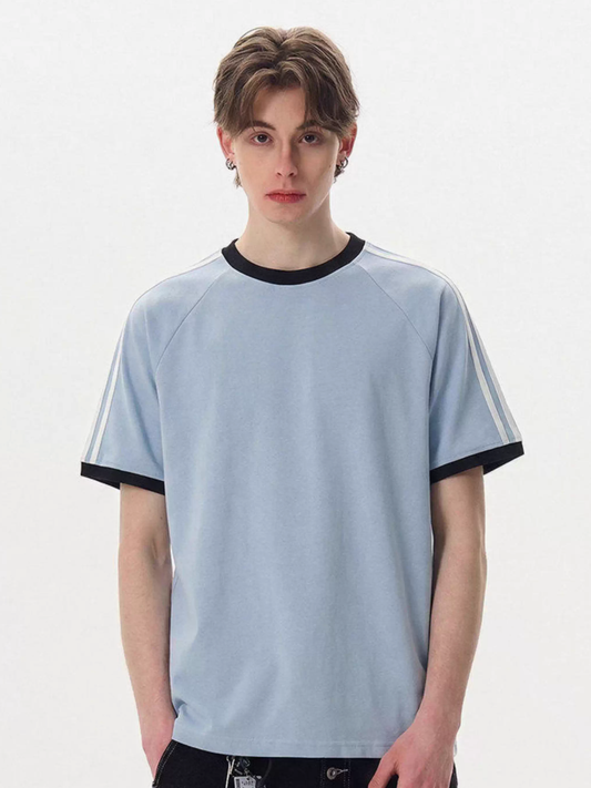 Dusttrail – Colorblock-Kühlungs-T-Shirt mit Streifen und schnelltrocknender Funktion