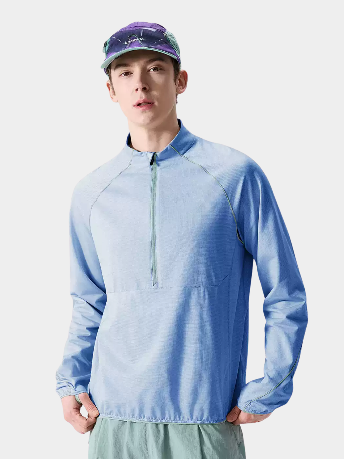 Snappy – Feuchtigkeitsableitendes, schnelltrocknendes Langarmshirt mit halbem Reißverschluss