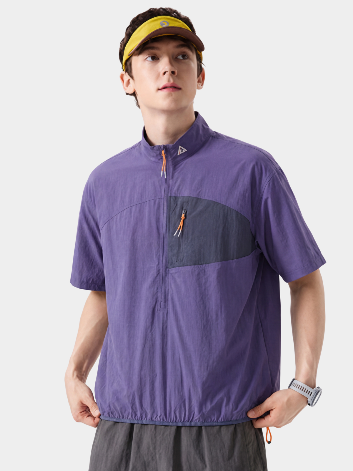 IronRidge – Unisex UPF50+ leichtes schnelltrocknendes T-Shirt mit halbem Reißverschluss und Stehkragen