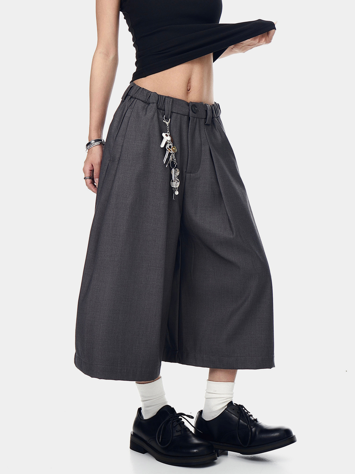 Thunderbark – Knitterfreie verkürzte Hose mit weitem Bein für Damen