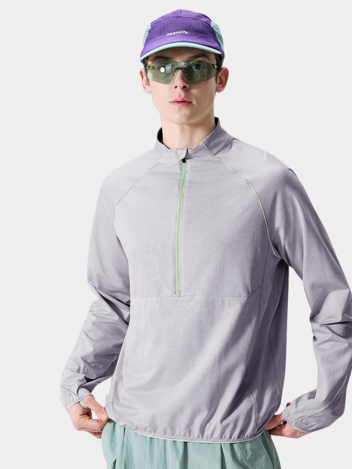 Snappy – Feuchtigkeitsableitendes, schnelltrocknendes Langarmshirt mit halbem Reißverschluss
