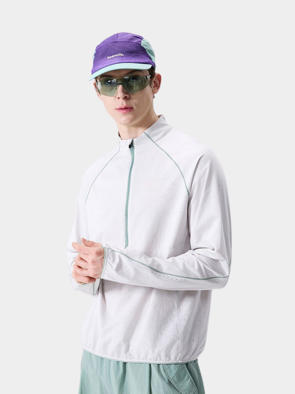 Snappy – Feuchtigkeitsableitendes, schnelltrocknendes Langarmshirt mit halbem Reißverschluss