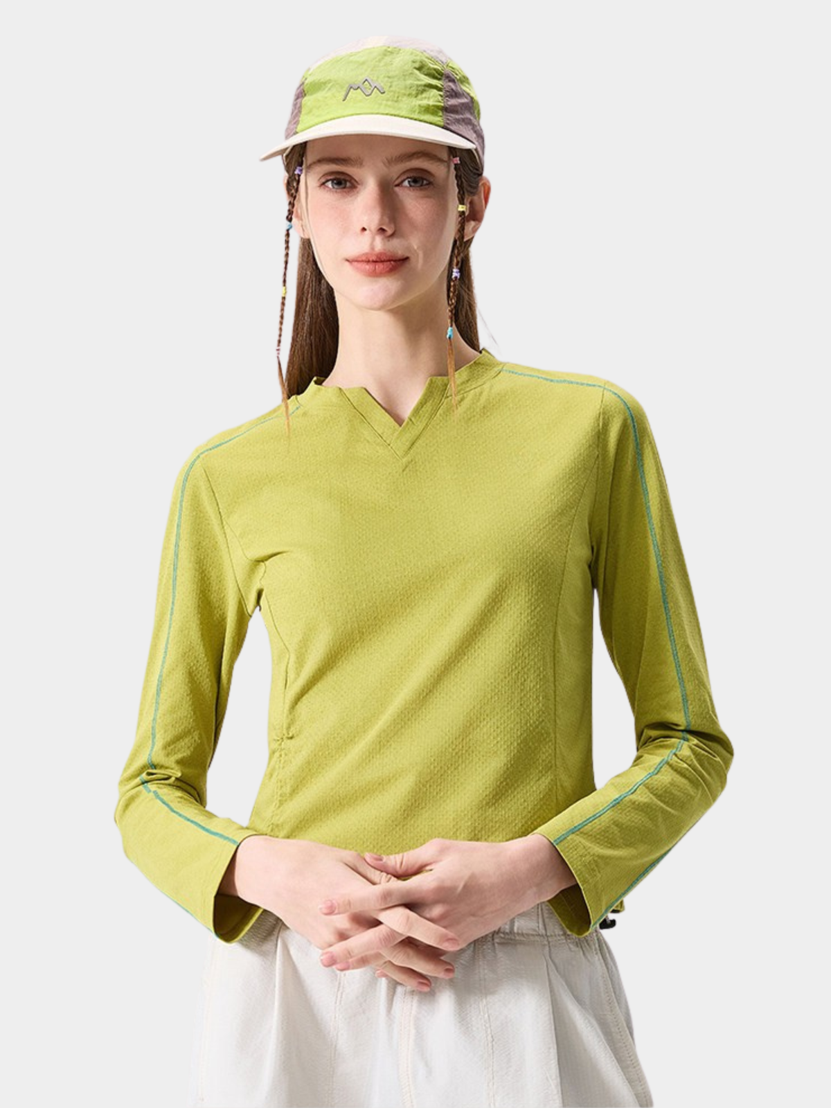 Thalon – Damen-Langarmshirt mit V-Ausschnitt, feuchtigkeitsableitend und schnelltrocknend