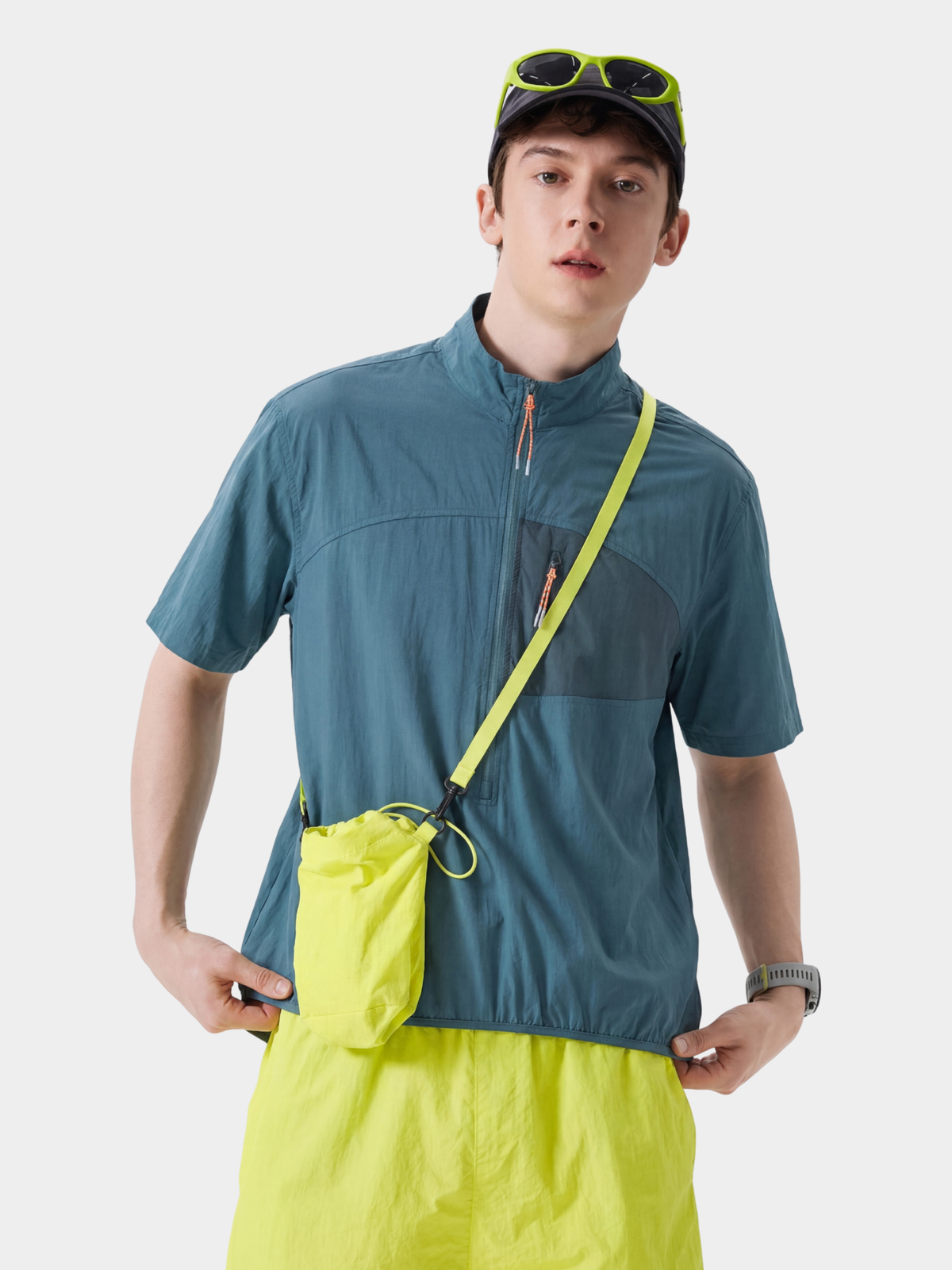IronRidge – Unisex UPF50+ leichtes schnelltrocknendes T-Shirt mit halbem Reißverschluss und Stehkragen