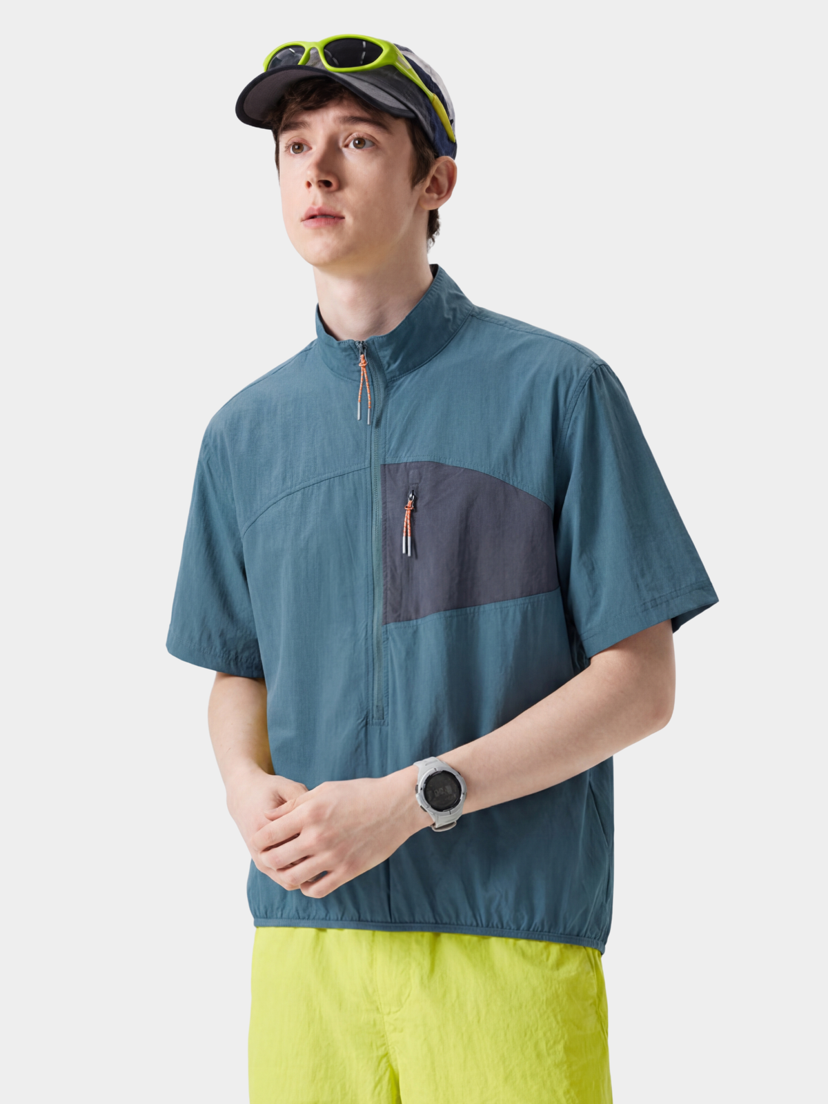 IronRidge – Unisex UPF50+ leichtes schnelltrocknendes T-Shirt mit halbem Reißverschluss und Stehkragen