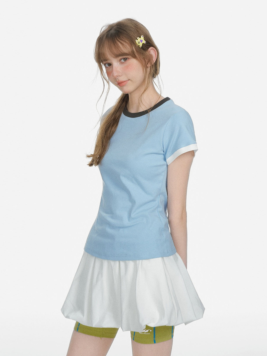 Aquaflow – Damen-T-Shirt in verkürzter Passform mit Color-Block-Design