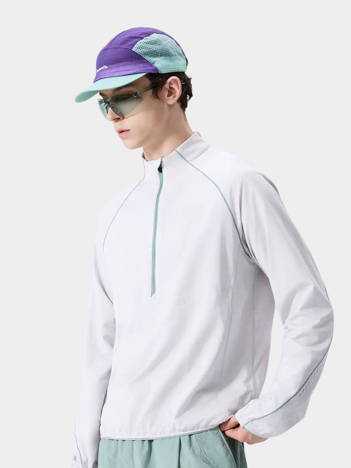 Snappy – Feuchtigkeitsableitendes, schnelltrocknendes Langarmshirt mit halbem Reißverschluss