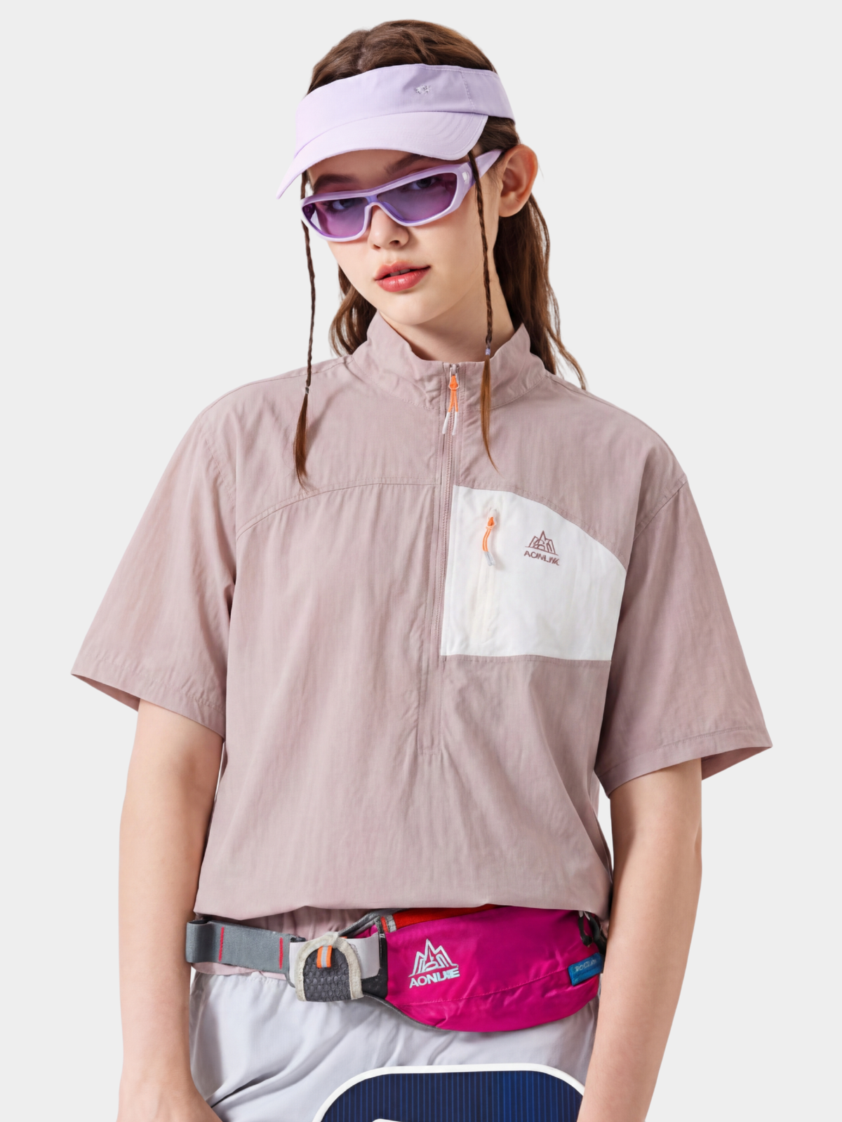 IronRidge – Unisex UPF50+ leichtes schnelltrocknendes T-Shirt mit halbem Reißverschluss und Stehkragen