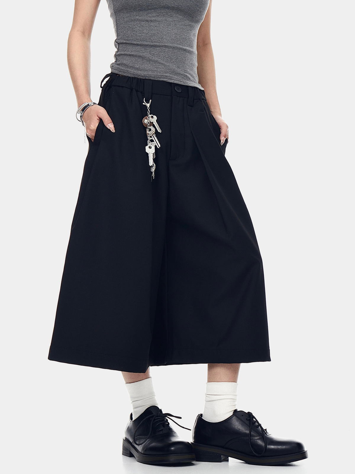 Thunderbark – Knitterfreie verkürzte Hose mit weitem Bein für Damen