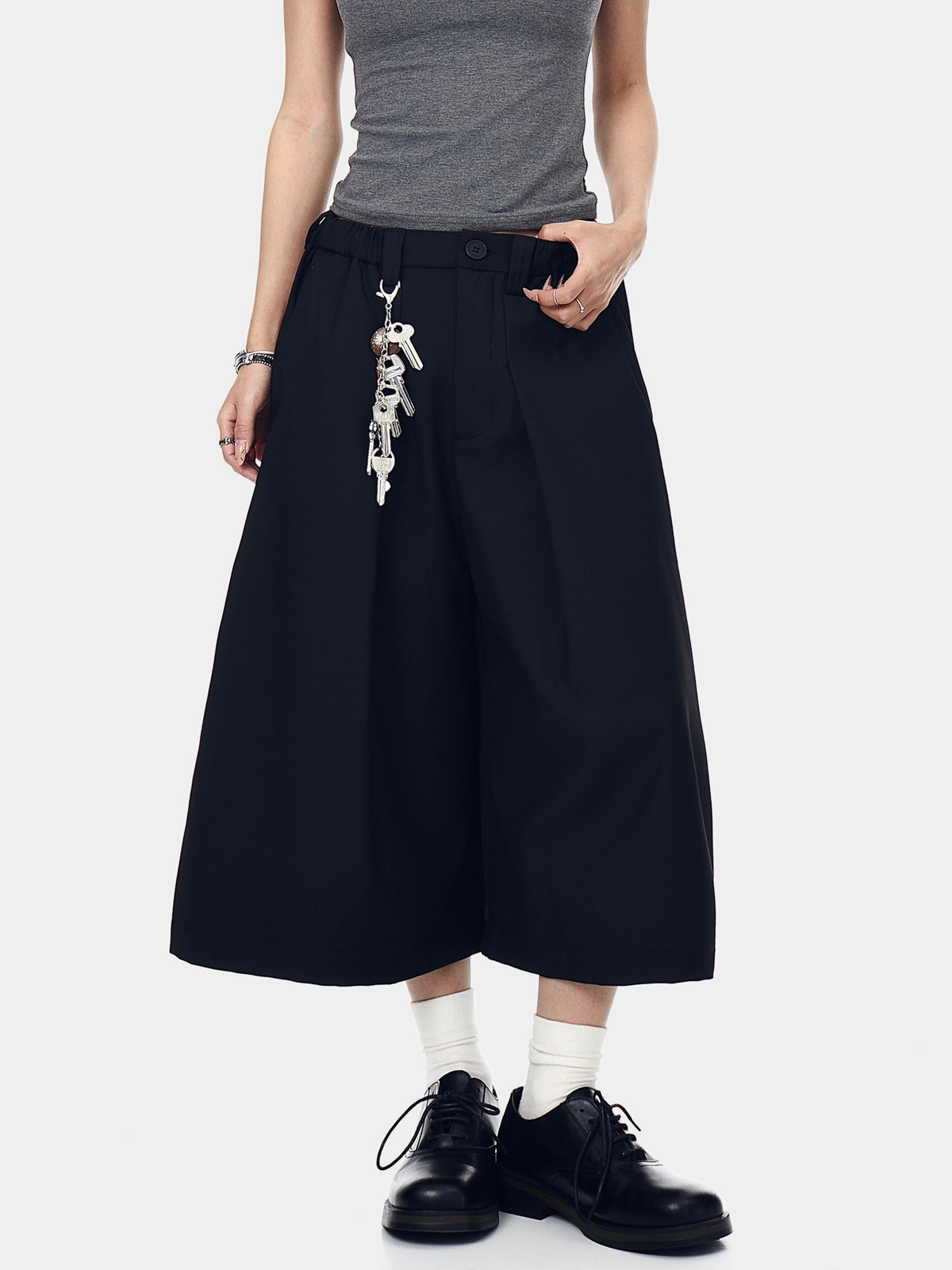 Thunderbark – Knitterfreie verkürzte Hose mit weitem Bein für Damen