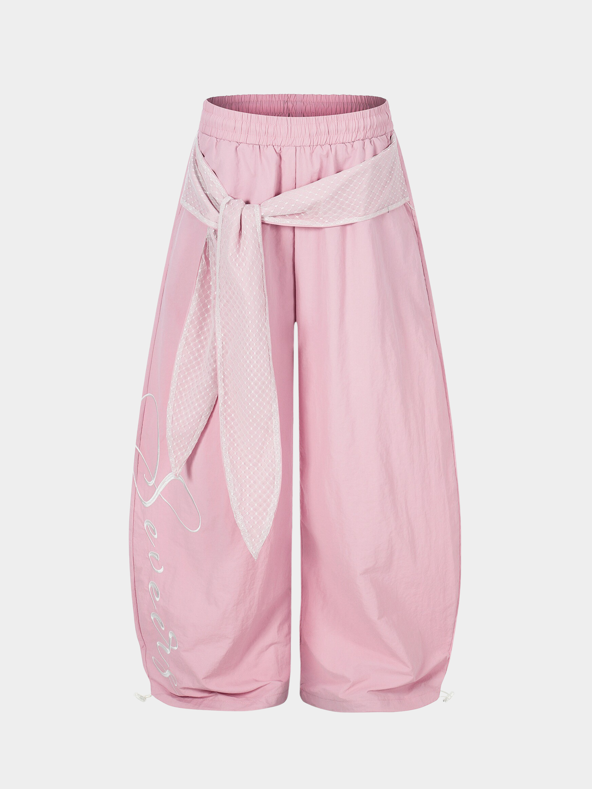 WarmSack – Damen-Fallschirmhose mit Schnürung, Lagen-Optik und geschwungenem Schnitt