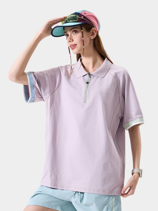 ChillFlask – Antibakterielles, schnelltrocknendes Polo-Shirt mit halbem Reißverschluss