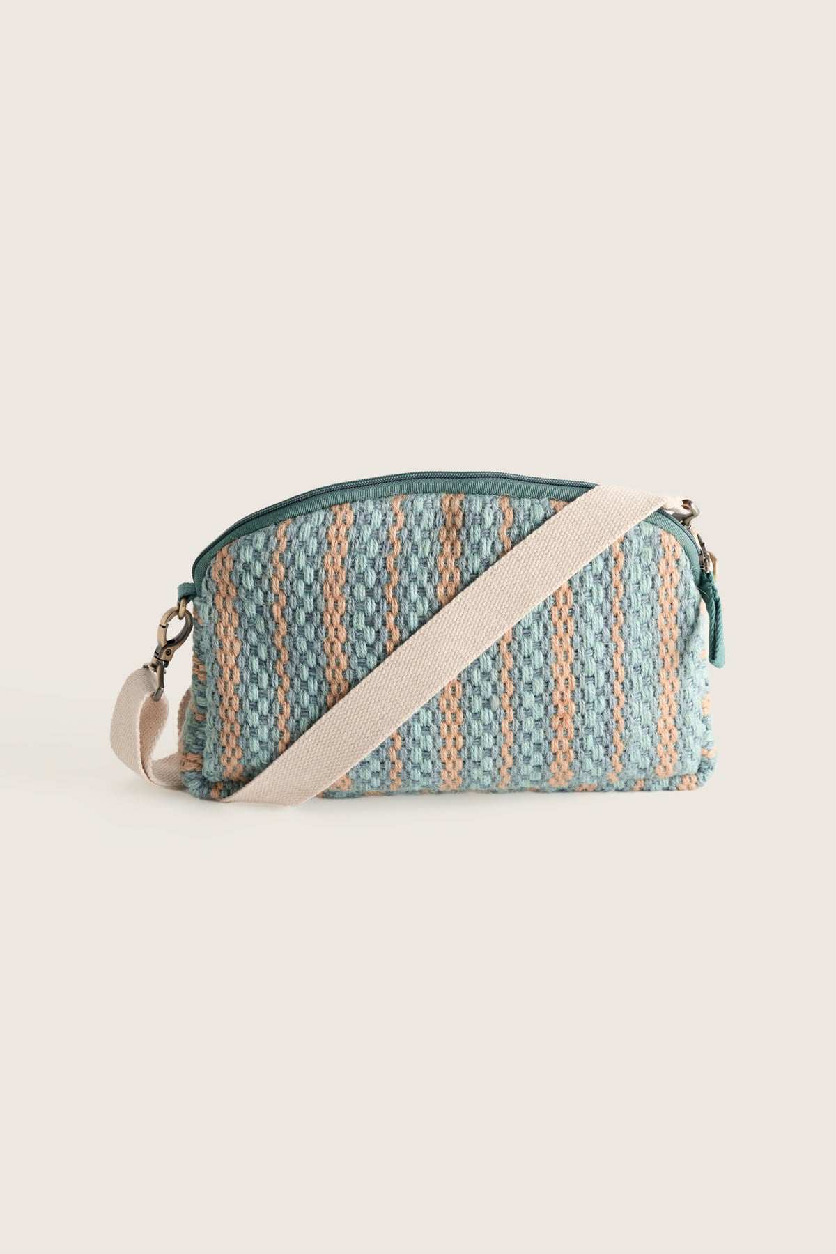 Flourish Jute-Umhängetasche mit Streifenmuster