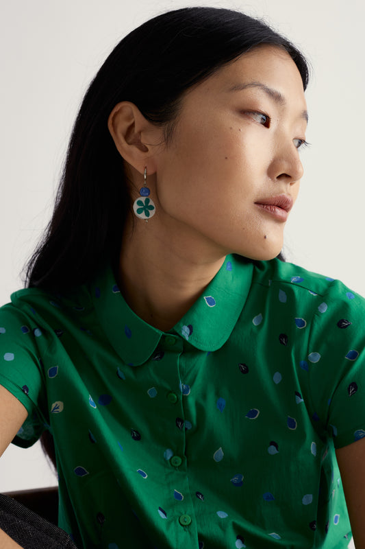 Budburst Flower Ceramic Bead Earrings