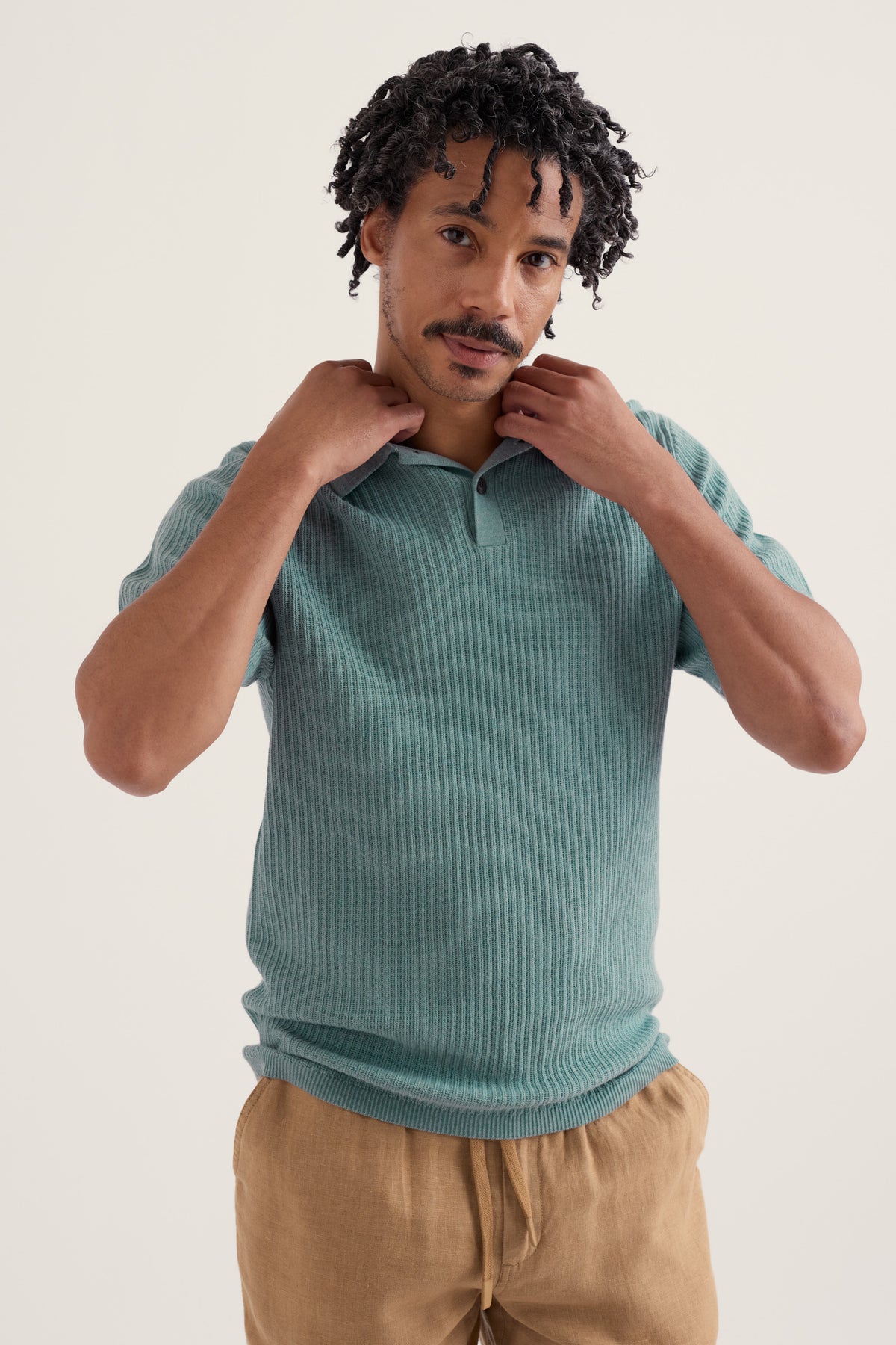 Herren-Poloshirt Koeswik aus gestrickter Bio-Baumwolle