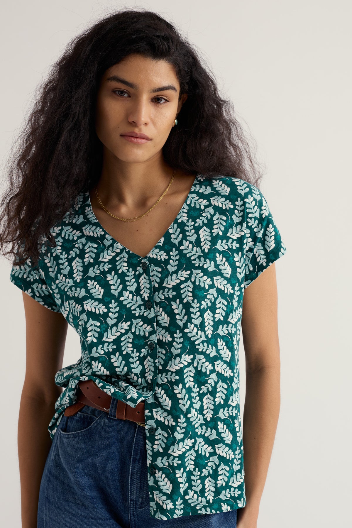 Studio Glass V-Ausschnitt Jersey-Top