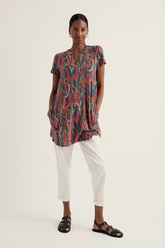 Wreathe Kurzarm-Jersey-Tunika