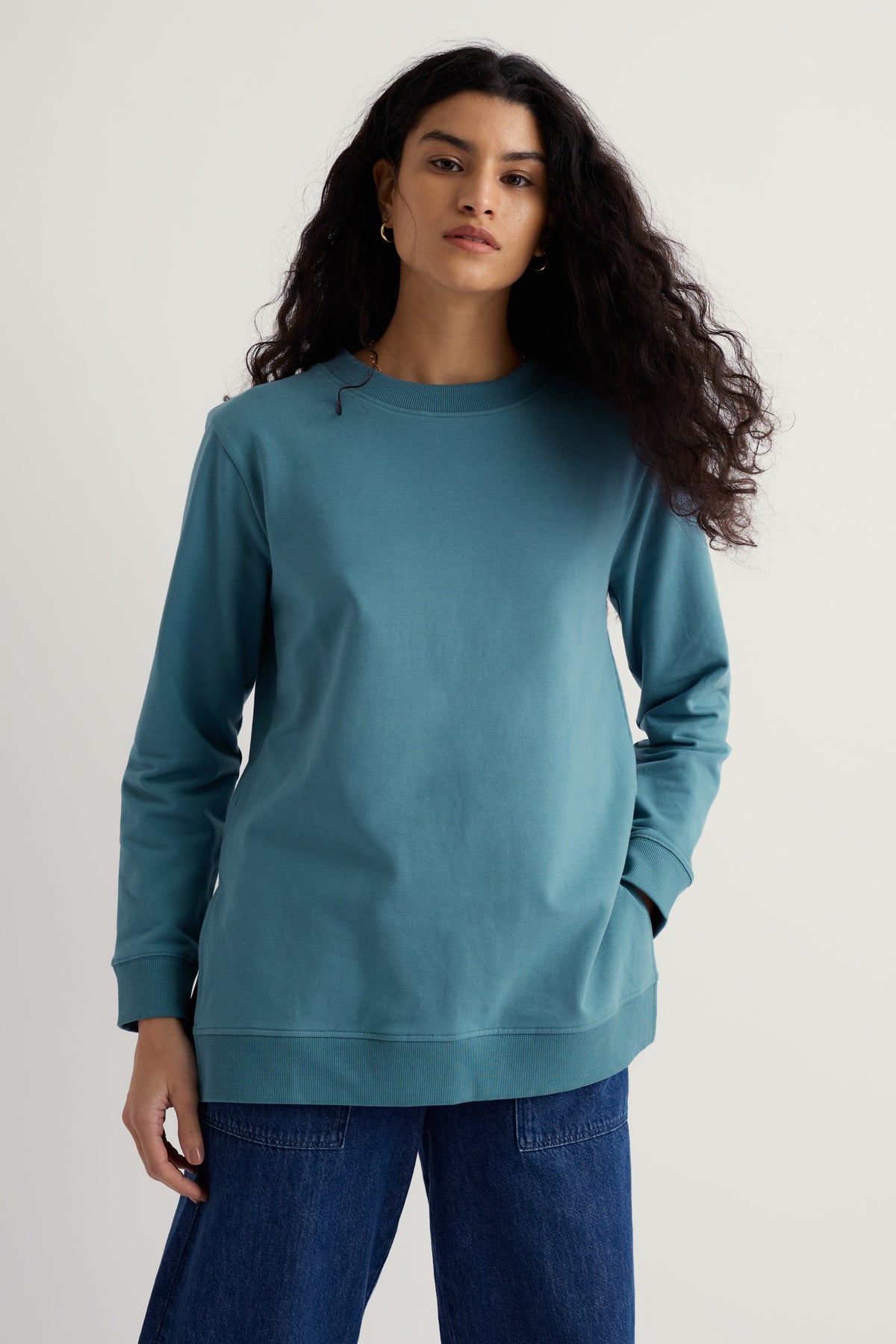 Genni Longline-Sweatshirt aus Bio-Baumwolle