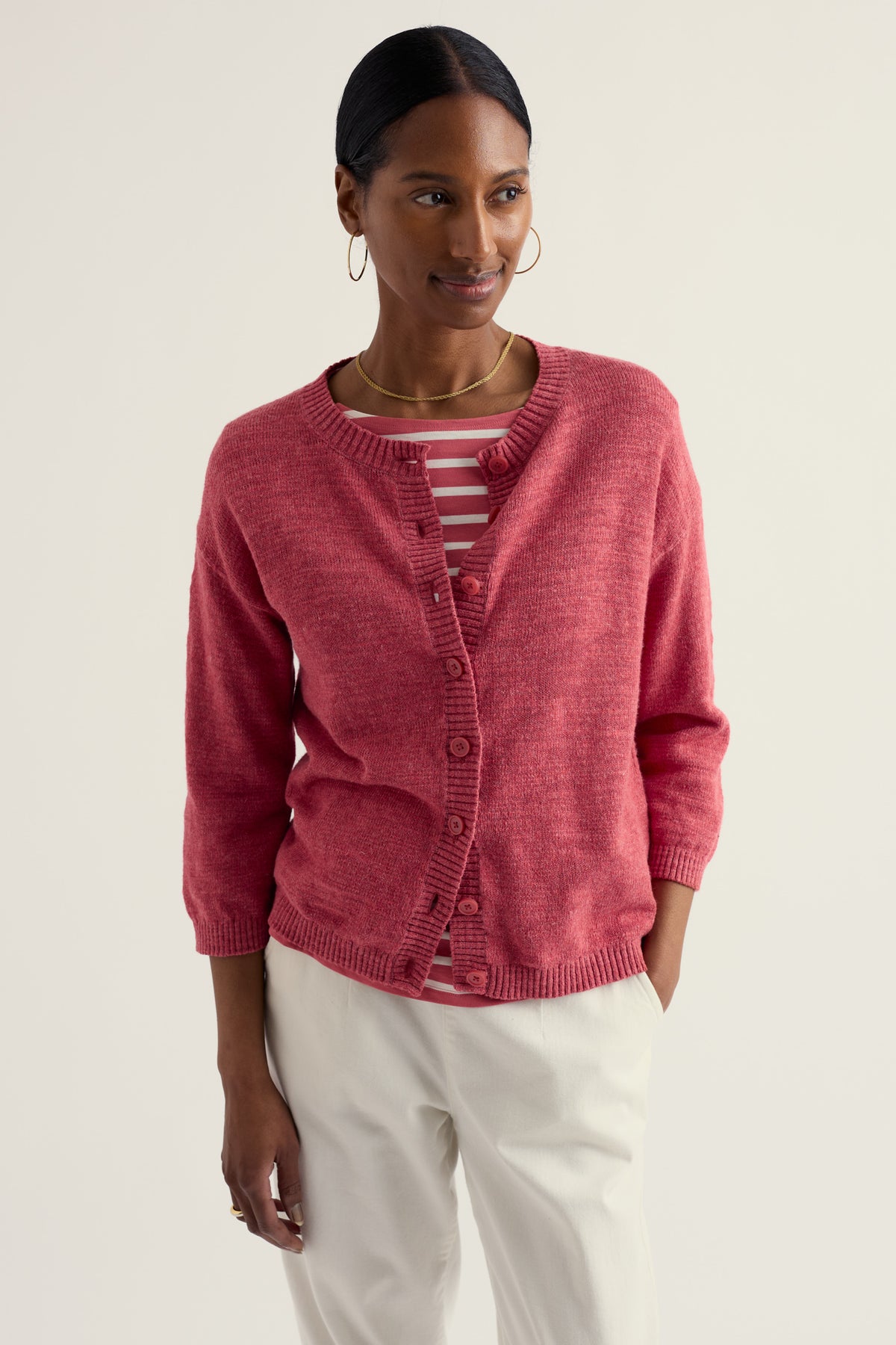 Strickjacke aus Leinen und Bio-Baumwolle Pentire Steps