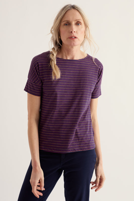 Bryher View Gestreiftes T-Shirt aus GOTS-zertifizierter Bio-Baumwolle