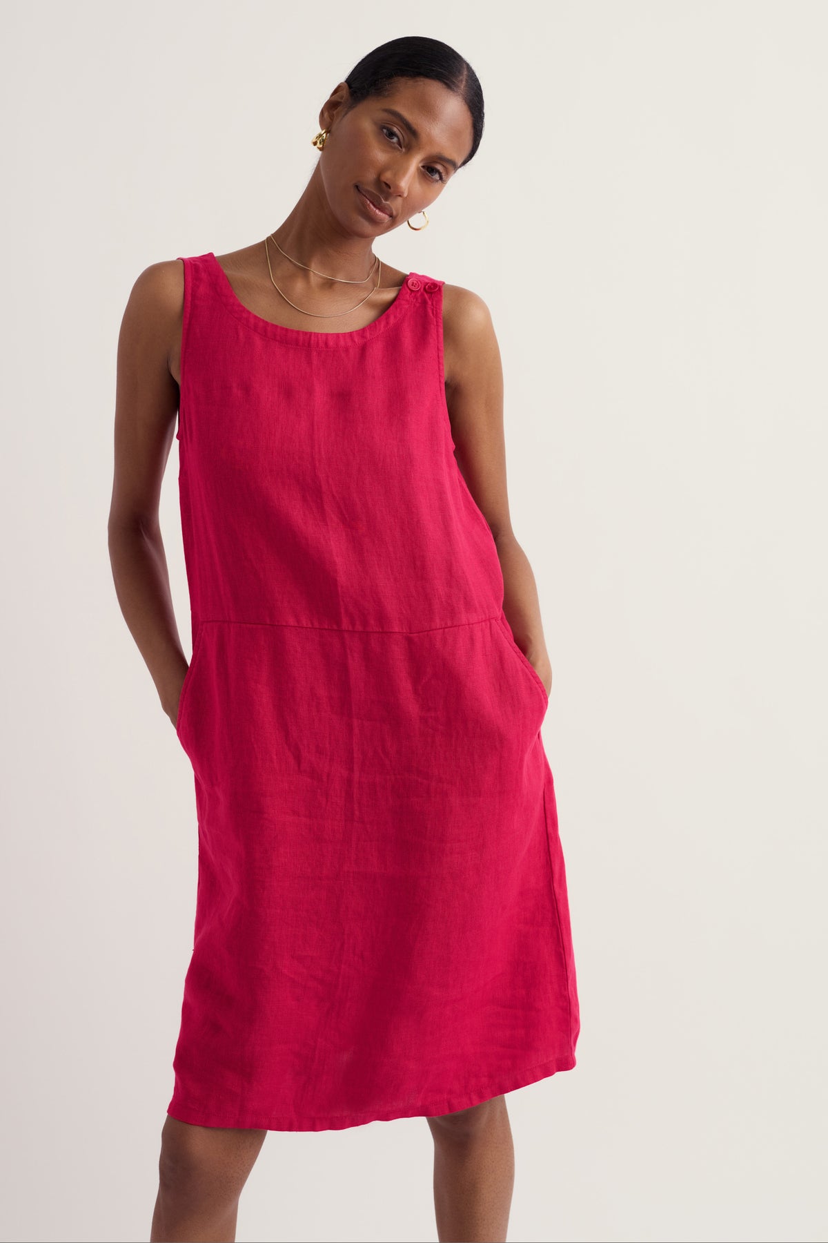 Salt Weave Linen Pinafore